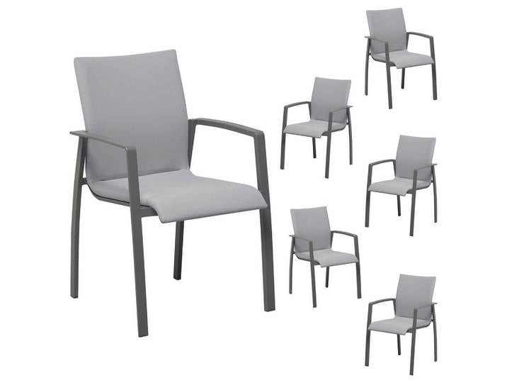 GARTENSTÜHLE VERANO 6er-Set grau