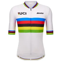 Santini, Unisex, Velotrikot, UCI World Champion Jersey (XXL), Mehrfarbig, Weiss