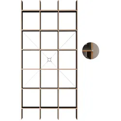 Nils Holger Moormann Regal FNP 3x5 schwarz gewachst, Designer Axel Kufus, 105.5x223x34 cm