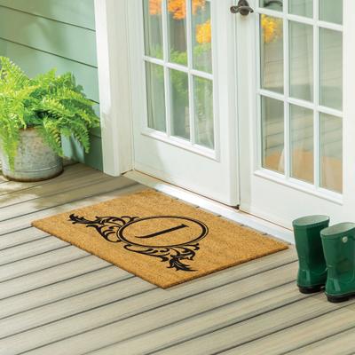 Evergreen 36 in. x 24 in. Wings Monogram Coir Door Mat