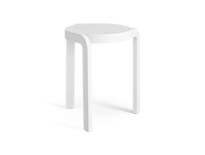 Swedese Spin runder Hocker H44 cm Esche weiß glasiert, Ø32x44 cm