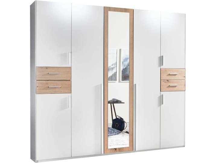 Kleiderschrank Vasquez weiss/Eiche Nachbildung Holzwerkstoff B 225 cm