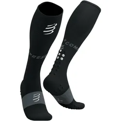 Compressport, Unisex, Sportsocken, FULL SOCKS Oxygen black (42 - 44), Schwarz