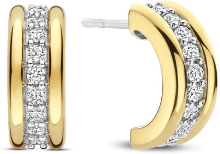 TI SENTO Triple Band Half Hoop korvakorut, keltakullattua hopeaa ja zirkonit,