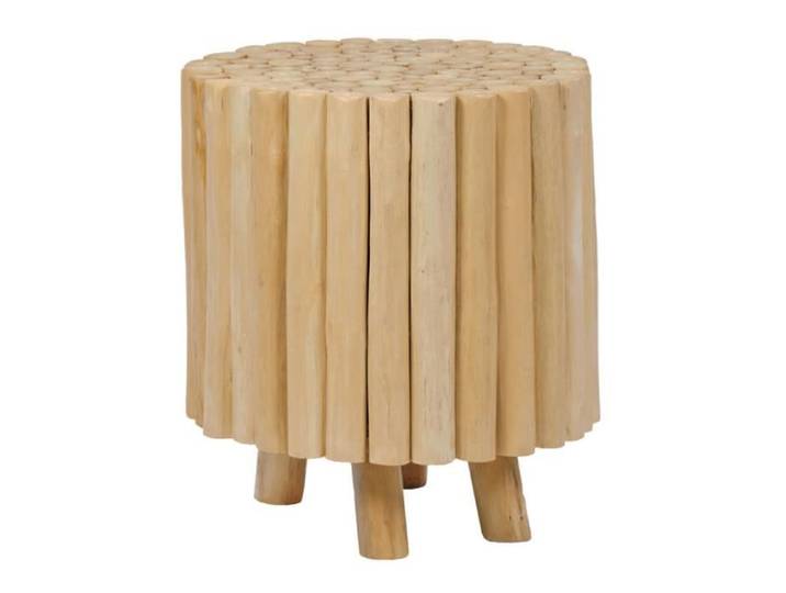 Tabouret / Table d'appoint D. 40 cm en bois de teck naturel - DAWSON Meubletmoi