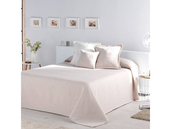 Couvre lit en coton beige 250x270