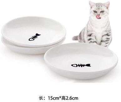 Uplift Picks Ceramic Cat Food Bowl Non Slip Pet Snack And Wet Food Feeding Plate For Cats And Small Dogs set C (without Silicon)