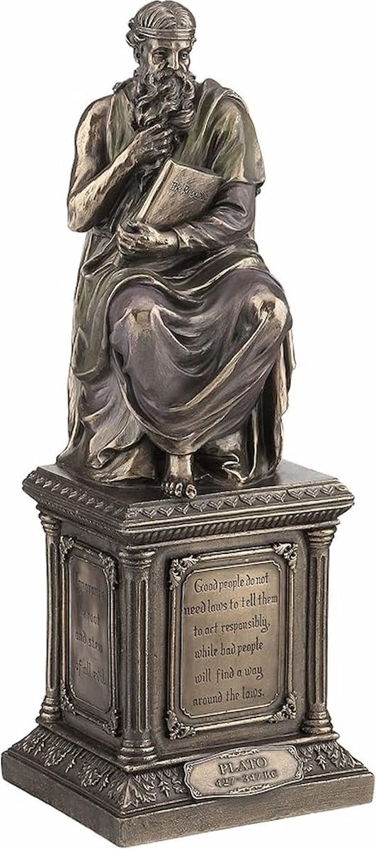 Veronese Design Beeld Plato Griekse Filosoof 30 cm