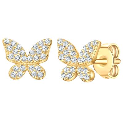 Paar Ohrstecker RAFAELA DONATA "Set: RD5004", gelb (gelbgold, weiß), Ohrringe, Damen, 6,6mm, mit Zirkonia