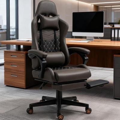 toswini Diamond Faux Leather Gaming Office Chair with Lumbar Support and Footrest