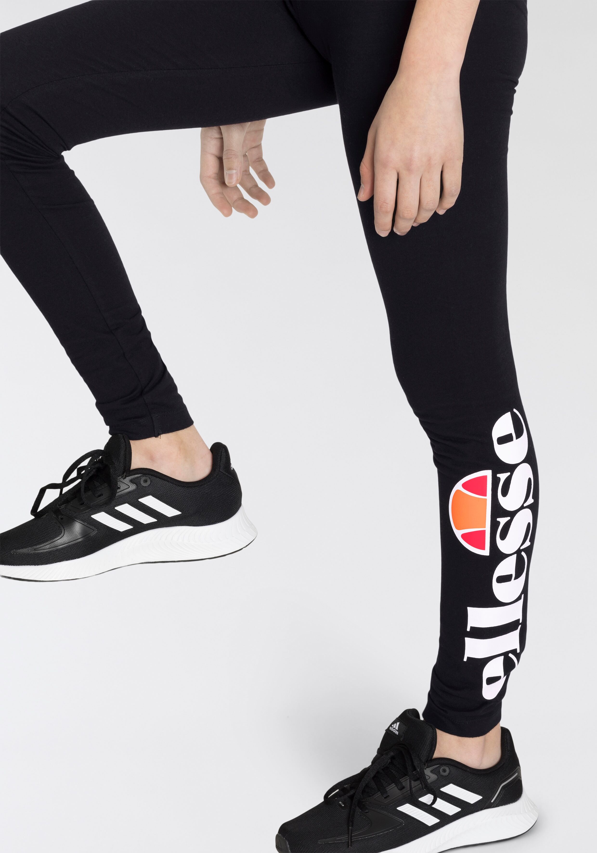 Leggings ELLESSE "FABI", Mädchen, Gr. 128/134 (8/9), N-Gr, schwarz, Obermaterial: 95% Baumwolle, 5% Elasthan, Hosen Leggings, mit Logodruck, aus Baumwolle und Elasthan