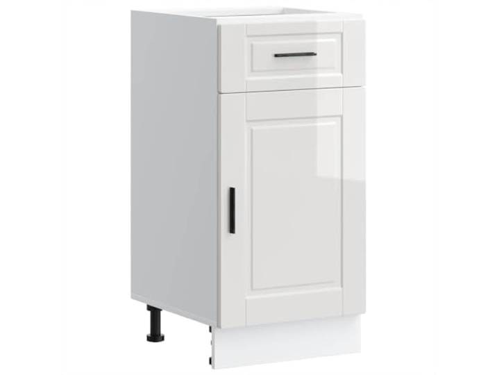 fsahslih Küchenunterschrank Porto 40x46x81,5 cm Holzwerkstoff Weiß Kompakter Beistellschrank für Küche und Speisekammer. Bietet variablen Stauraum dank verstellbaren Füßen und Schublade.
