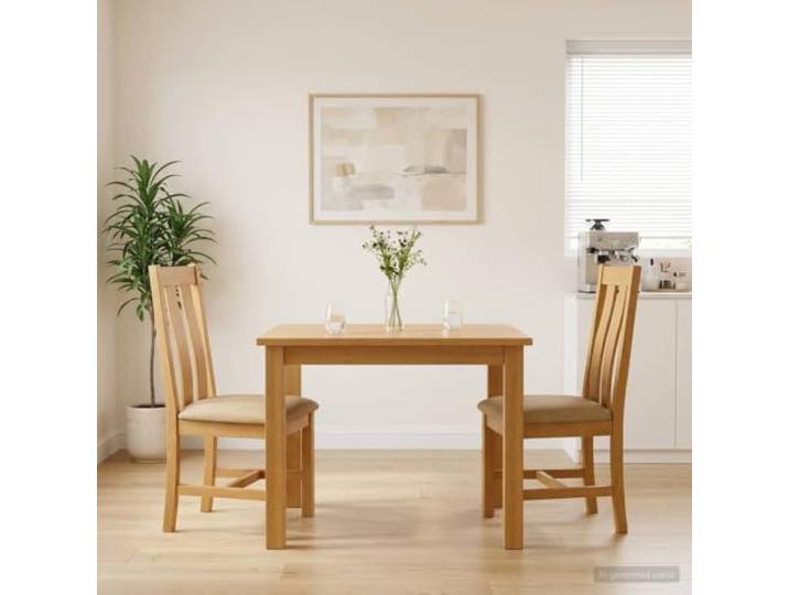 KGHFDVB Esszimmerstuhl 2 STK Massivholz Eiche Beige 45x54x100 cm Eichenrahmen, Schaumstoffsitz, modernes Design, einfache Montage, pflegeleichte Oberfläche