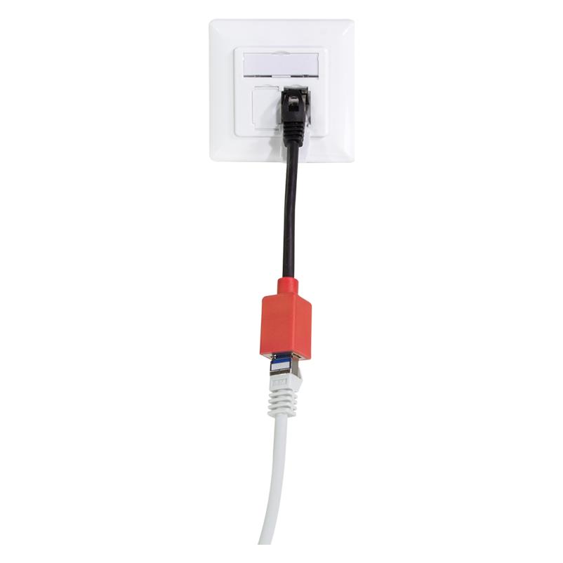 LogiLink Geräteschutzadapter für RJ45-Anschlüsse (Break-Away-Adapter) (SFTP, CAT6a, 0.20 m) (NP0079N)