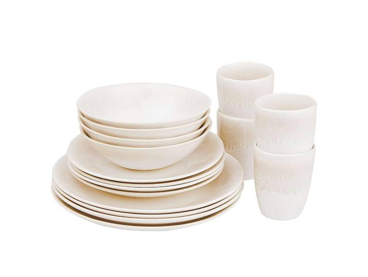 Butlers Geschirrset 16-tlg. Atlantis 4 Personen, Beige, Keramik, 28x3x28 cm, Geschirr, Geschirrsets