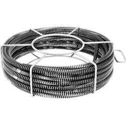 MSW Spirale Rohrreiniger 16 mm + 15 mm Rohrreinigungsspirale Abflussreiniger, Reinigungsutensil, Schwarz