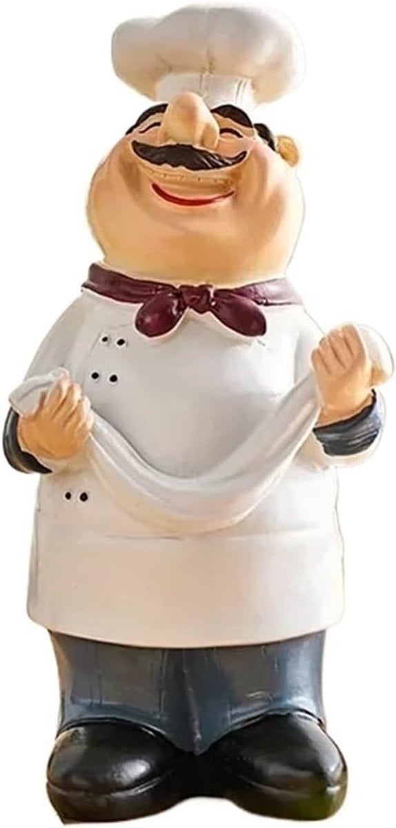 Lachende Chef Beeldje - Handgemaakt Multicolor Cartoon Figuur voor Bureau Decoratie