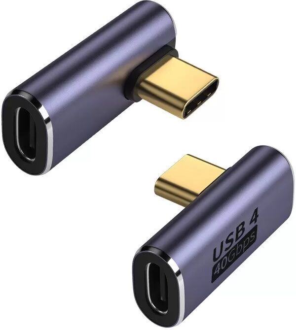 INF TYPE-C Buchse auf TYPE-C Stecker, 90 Grad Winkeladapter, 2er-Pack