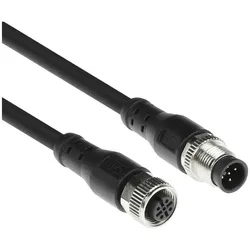 ACT Industrial 5.00 meters Sensor cable M12A 5-pin male to M12A 5-pin female, Superflex Xtreme TPE cable, Elektronikkabel + Stecker, Schwarz
