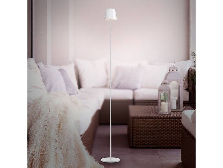 Lampadaire LED 16 x 16 x 125cm Blanc/Blanc Polycarbonate LED Module LED