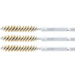 BGS Messingbürste 9 mm Antrieb Außensechskant 6,3 mm (1/4") 3tlg. - 3078-9-M