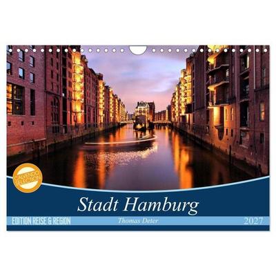 Stadt Hamburg (Wandkalender 2027 DIN A4 quer), CALVENDO Monatskalender