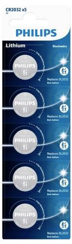 Philips Knopfzelle CR2032 3V 5 St. Lithium Minicells