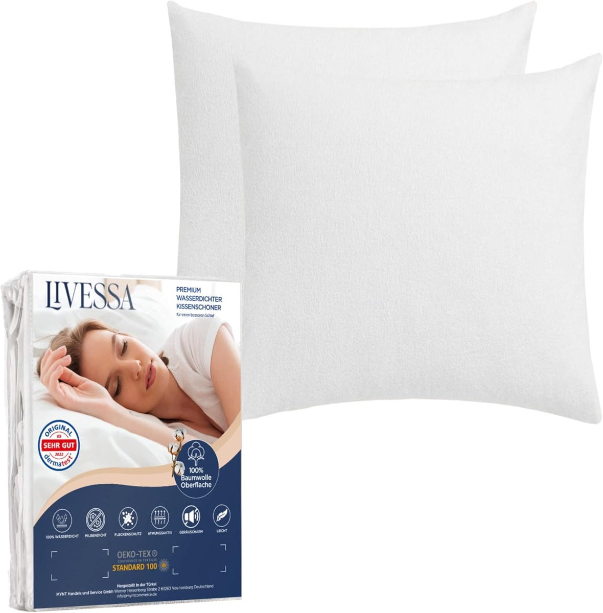 Waterproof Kussenhoes Wit - 80 x 80 cm