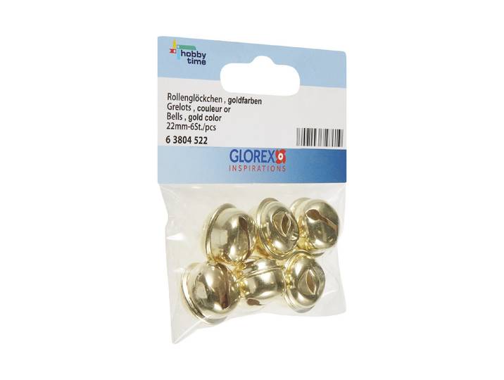 Glorex Rollenglöckchen Gold 22 mm 6 Stück