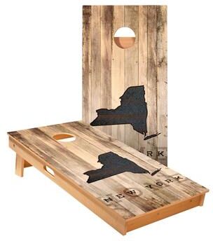 Skip's Garage New York Rustic Cornhole Boards