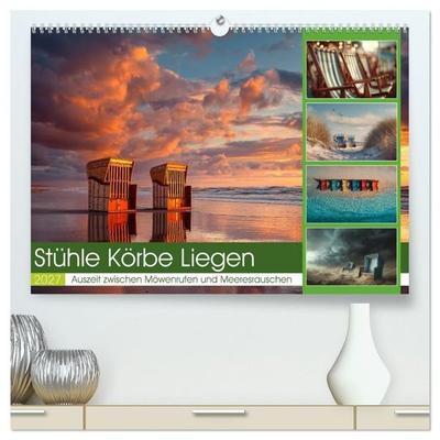 Stühle Körbe Liegen (hochwertiger Premium Wandkalender 2027 DIN A2 quer), Kunstdruck in Hochglanz