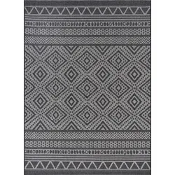 FLACHWEBTEPPICH Berber ESERA Polypropylen Anthrazit 240 x 340 cm