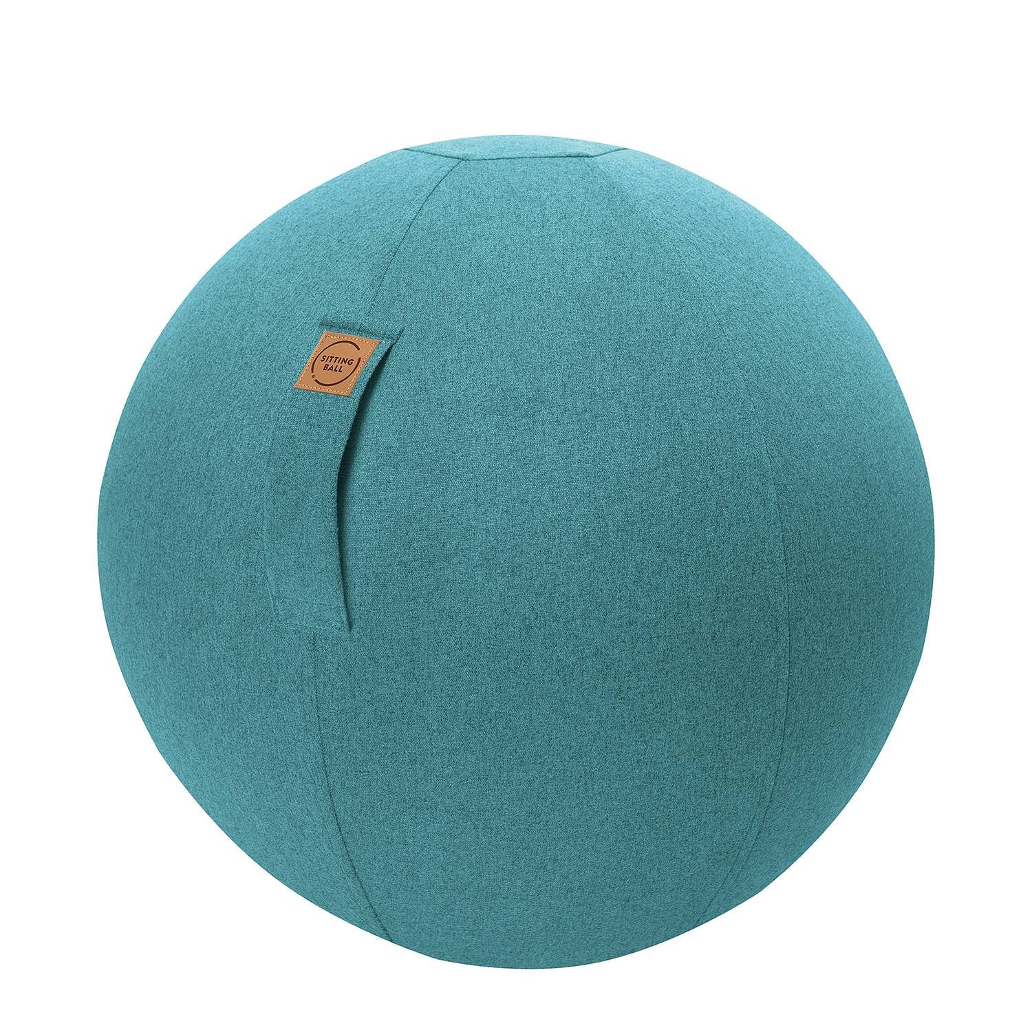 home24 Zitbal Felt Blauw/Petrol Ø 65 cm