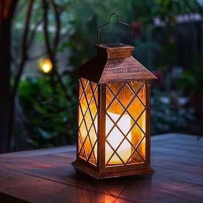 Perfect Picks Market Solar Flickering Flame Lantern Waterproof Outdoor Hanging Light For Garden Patio Decor Solar Flickering Flame Lantern Waterproof Outdoor Hanging Light For Garden Patio Decor