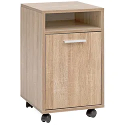 KADIMA DESIGN Rollcontainer Sonoma 33x60x38cm Schubladenschrank Büro, Schreibtischcontainer mit Tür & Ablage, Bürocontainer mit Rollen, Kleiner