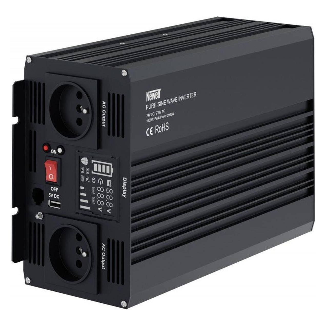 AZO Digital Voltage Converter w/ Pure Sine Wave - 24 V / 230 V 1000 W. (NEWELL)