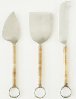 Bella Maison Plovd Cheese Knife Set with Rattan Handles (3 Piece)