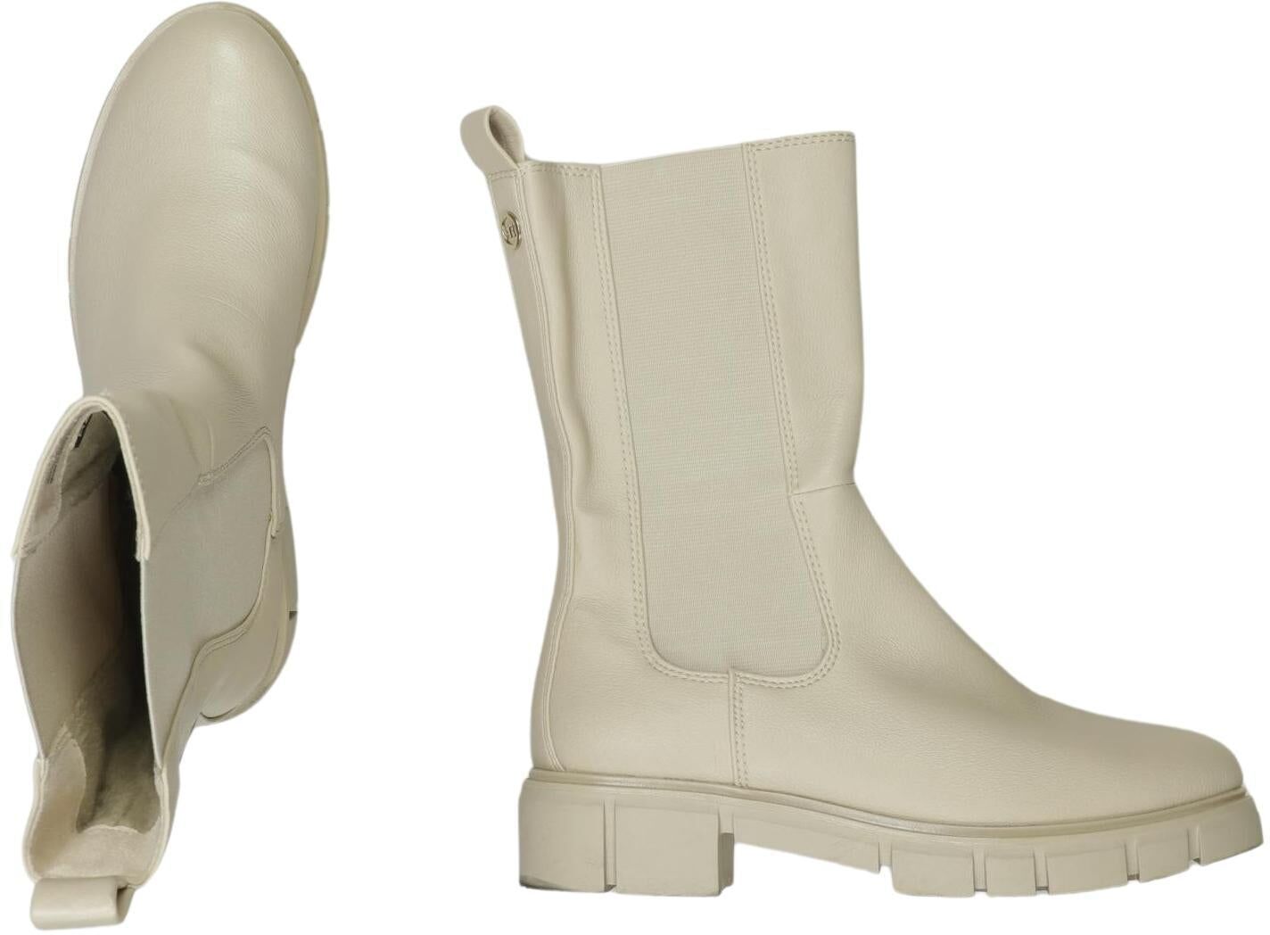 Marco Tozzi Damen Stiefelette, Cremeweiß, Gr. EU 37, Kunstleder - Second Hand