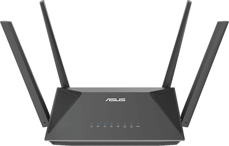 Router - ASUS RT-AX52, Doble Banda, WiFi 6, 1201 Mbps, Control parental, Con VPN, Negro