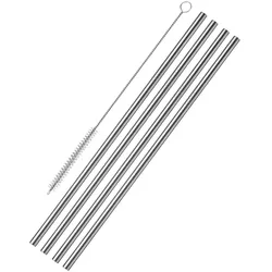 Westmark 4 Trinkhalme Edelstahl gerade + Reinigungsbürstchen, 62722260