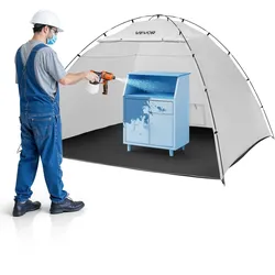 VEVOR tragbares Lackierkabinenzelt (295x292x202 cm Arbeitsbereich) Sprühfarbenzelt für Sprühmalerei, wasserfeste Farbkabine mit integriertem Boden & aufrollbarer Tür für Schränke Stühle Tische