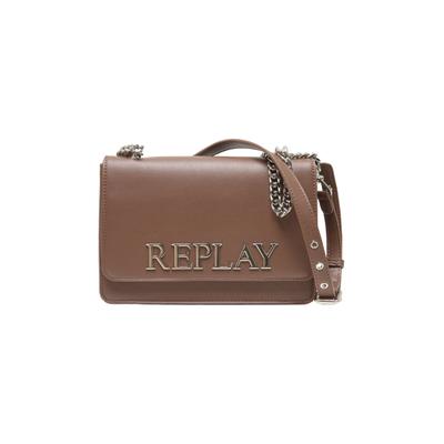 Schultertasche REPLAY "Replay Tasche FP", Damen, Gr. onesize, schwarz braun, Polyurethan (PU), unifarben, Taschen Schultertasche