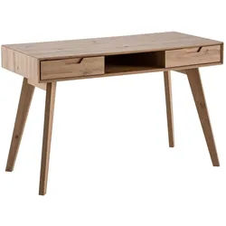 KADIMA DESIGN Schreibtisch 120x55x77 cm Eiche Dekor mit Stauraum, Design Bürotisch Skandinavisch mit Schubladen, HomeOffice Laptoptisch Computertisch Arbeitszimmer