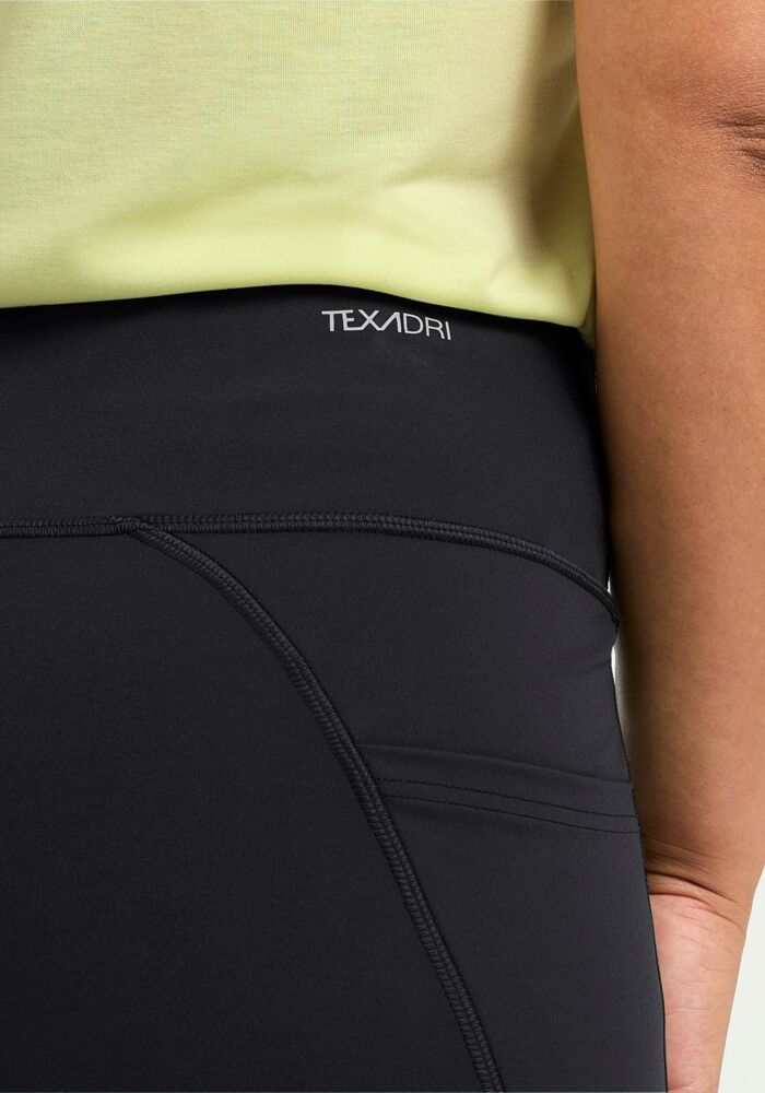 Funktionstights JACK WOLFSKIN "WILDSTRIDE TIGHTS W", Damen, Gr. XS, Normalgrössen, schwarz, Obermaterial: 73% POLYAMID, 27% ELASTHAN, Hosen Funktionstights, Sporthose, eng anliegend, atmungsaktiv schwarz XS, Normalgrössen