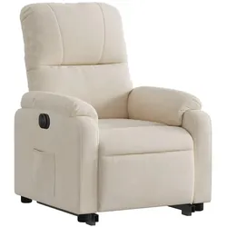 vidaXL Relaxsessel mit Aufstehhilfe Elektrisch Beige Mikrofasergewebe