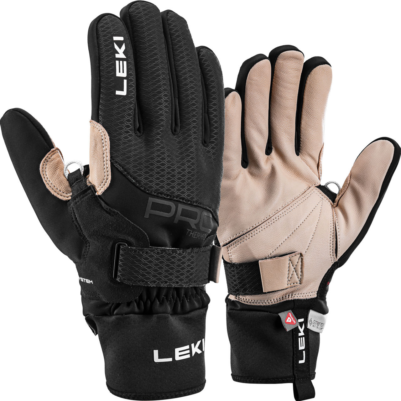 Leki Herren Langlauf-Handschuh PRC PREMIUM THERMOPLUS SHARK black/sand - 9,5