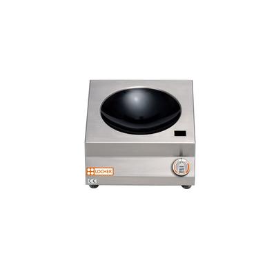 LOCHER Elektro-Induktionswok, 7 kW, digitale-Display-Anzeige unter dem Ceranglas