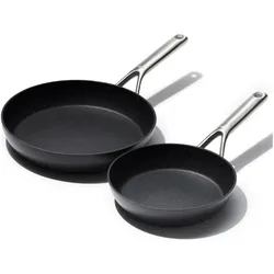 OXO Ceramic Professional Antihaft-Bratpfannen-Set, Pfannenset + Topfset, Schwarz