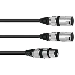 OMNITRONIC Adapterkabel XLR(F)/2xXLR(M) 3m sw