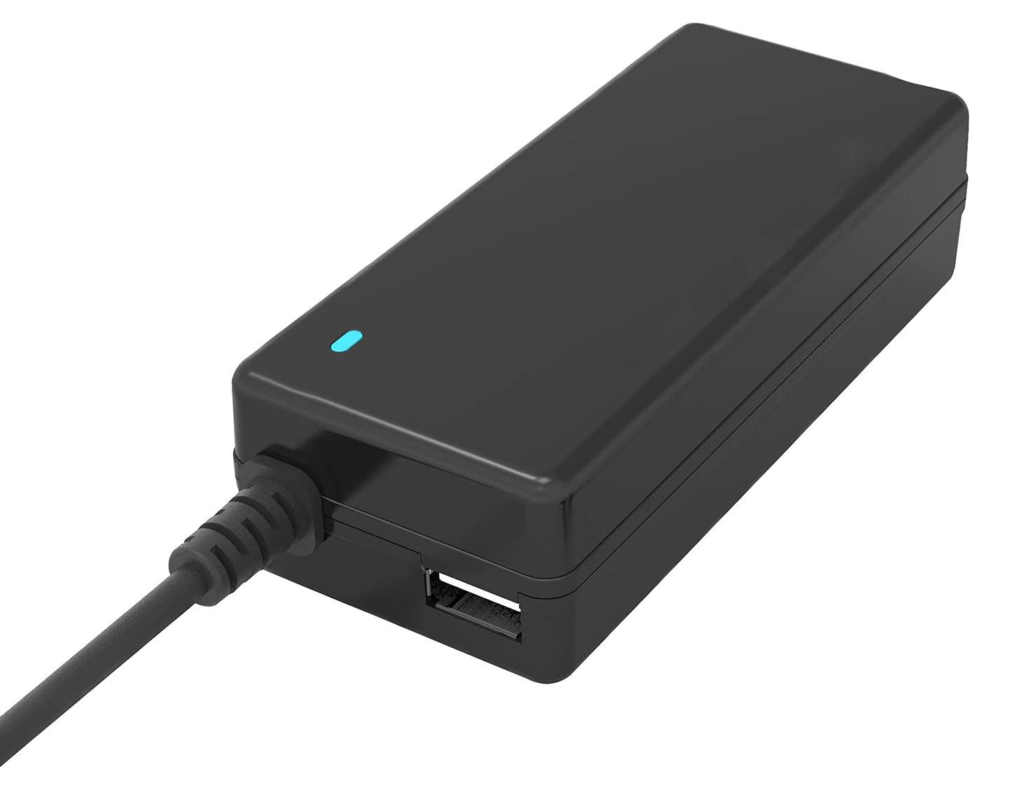 Merkloze zwarte netadapter 20V voor mobiele telefoons en binnenshuis